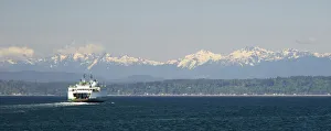 Ferry Prints: Washington State, Seattle, Washington State Ferry on Elliott Bay