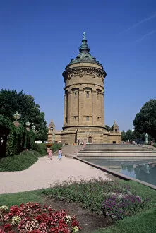 Wasserturm watertower in Mannheim, Germany. germany, german, europe, european