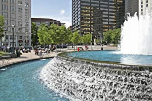 Water fountain in Woodruff Park downtown Atlanta Georgia
