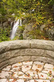 A waterfall along Hadlock Brook as seen from Waterfall Bridge on the carriage roads