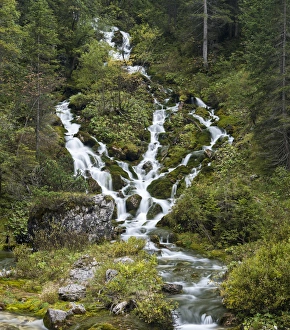 Images Dated 15th September 2014: Waterfall in the Karwendel valley in the Alpenpark Karwendel. Europe, Central Europe