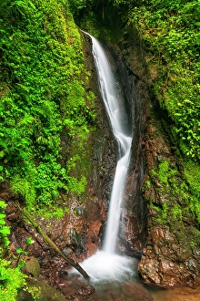 Images Dated 22nd August 2024: Waterfall at Mistico Hanging Bridges, Alajuela Province, Costa Rica