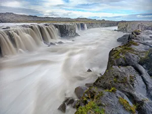 Nordurland Eystra Prints: Waterfall Selfoss in the Vatnajokull National Park