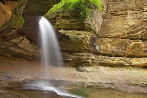 State Park Prints: Waterfalls in LaSalle Canyon in Starved Rock State Park, Illinois, USA