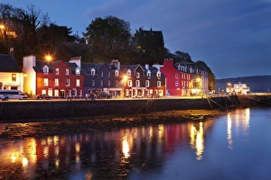 Great Britain Prints: Waterfront at dusk, Tobermory, Isle of Mull, Scotland, United Kingdom