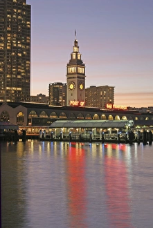 Reflecting Prints: Waterfront Ferry Building, 2009, San Francisco California