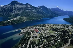 James Kay Prints: Waterton Townsite and Waterton Lake viewed from Bears Hump in Waterton Lakes National Park