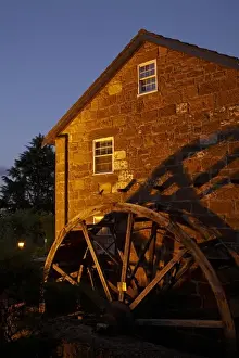 Lights Prints: Waterwheel, Penny Royal Hotel and Apartments (rebuilt 1840 Corn Mill), Launceston