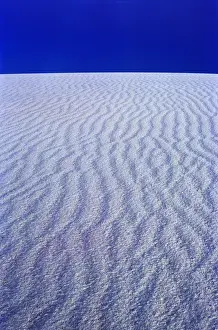 Strip Prints: Waves in Sand dune at dusk with frost, White Sands National Monument, New Mexico, USA