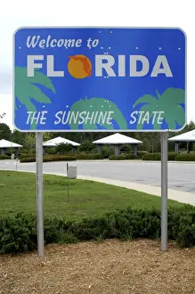 Highway Prints: Welcome to Florida the Sunshine State highway sign Gulf Breeze Florida