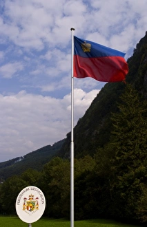 Liechtenstein Prints: Welcome sign to ismall remote country of Leichtenstein