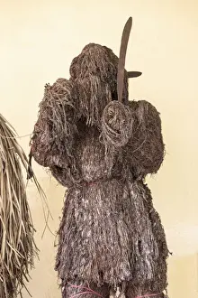 West Africa Prints: West Africa, The Gambia, Banjul. An effegy made of fiber bound with twine