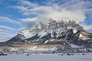 Wetterstein mountain chain with Mt. Zugspitze from Ehrwald, Austria