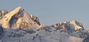 Images Dated 7th March 2012: Wetterstein Mountain range in winter. Sunrise over the Peak of Alpspitze, the landmark