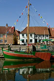 Wharf along Ribe River, Ribe, Jutland, Denmark