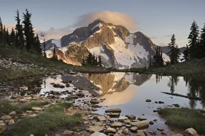Whatcom Peak reflected in Tapto Lake, North Cascades National Park