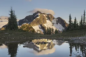 Images Dated 15th March 2019: Whatcom Peak reflected in Tapto Lake, North Cascades National Park