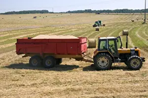 Tractor Prints: Wheat harvest near Vervins in the region of Picardie, France