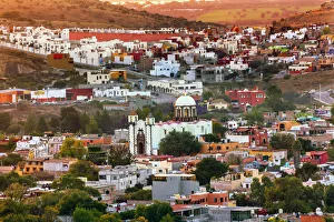 Colonial Prints: White Church San Miguel de Allende, Mexico, Miramar Overlook Houses