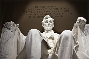 District Of Columbia Prints: White Lincoln Statue Close Up Memorial Washington DC