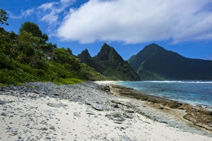White sand beach at Ofu Island, Manua'a island group, American Samoa, South Pacific