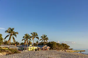 White sand beach at sunset on Sanibel Island, Florida, USA