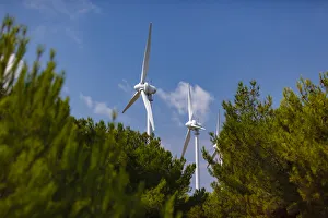 Prints of Wind turbines, Bozcaada, Turkey Images Dated 2019 May: Wind turbines, Bozcaada, Turkey
