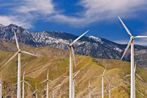 Wind turbines at San Gorgonio Pass Wind Farm under Mount Jacinto, Palm Springs Wind turbines at San Gorgonio Pass Wind Farm under Mount Jacinto, Palm Springs
