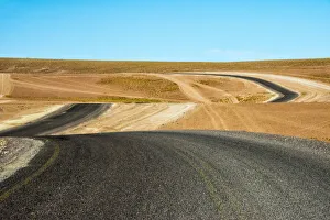Gravel Prints: Winding road in the desert, Potosi Department, Bolivia