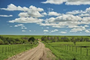 Winding road in Kansas Flint Hills