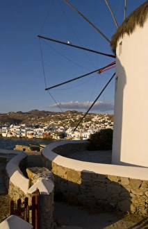 Images Dated 27th January 2010: Windmills across from Little Venice, in Mykonos