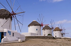 Images Dated 27th January 2010: The windmills of Mykonos on the Cyclades Islands near Greece