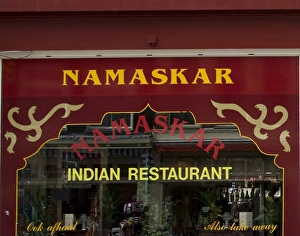 Residential Housing Prints: The window of an Indian Restaurant in Amsterdam, Namaskar