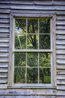 Great Smoky Mountain Prints: Window reflection, Mingus Mill in Great Smoky Mountains, Cherokee, North Carolina