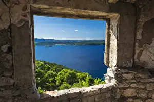 Dalmatia Prints: Window view at St. Michaels Fort (13th Century Venetian ruins) Ugljan Island