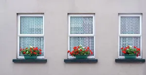 Windows greet visitors in the village of Cong, Connacht County, Ireland