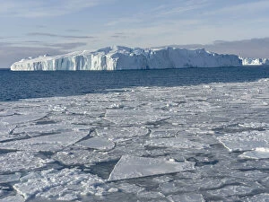 Winter at the Ilulissat Fjord, located in the Disko Bay in West Greenland