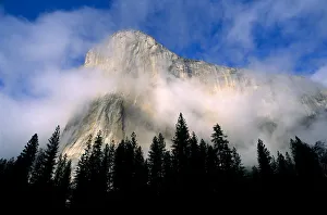 Majestic Prints: Wispy clouds around El Capitan, Yosemite Valley, Yosemite National Park, California, USA
