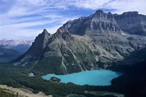 James Kay Prints: Wiwaxy Peaks (left of center) and Mount Huber rise above the waters of Lake O Hara