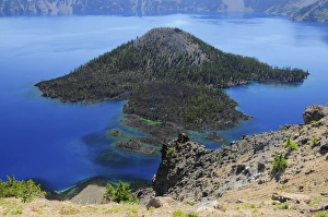 Height Prints: Wizard Island from the Watchman, Crater Lake National Park, Oregon, USA