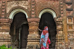Hinduism Prints: Woman at Puthia Temple Complex, Rajshahi Division, Bangladesh