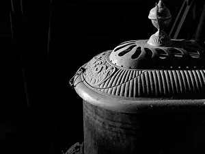 Images Dated 2023: Wood burning stove once heated a general store in a ghost town in California, USA