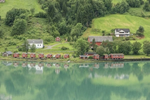 Homes Prints: Wooden Buildings. Architecture. Olden. Norway