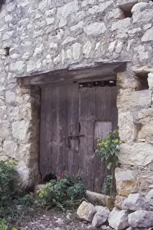 Vis Island Prints: Wooden doors add to the ancient character found in many dwellings in Vis Town, Vis Island