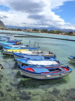 Palermo Prints: Wooden fishing boats in harbor