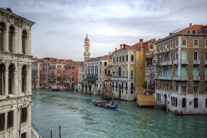 Working Boats along the Grand Canal, Venice, Italy