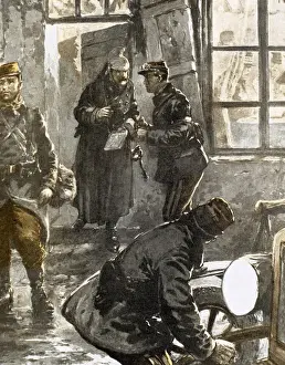 Talk Prints: World War I (1914-1918). Generals Joffre and French studying the progress of operations
