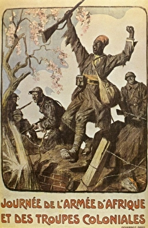 Poster Prints: World War I (1914-1918). Poster. Day of the African army and colonial troops
