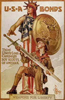 Patriotism Prints: WORLD WAR I (1914-1918). Poster USA BONDS Third Liberty Loan Campaign