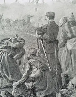 Military Uniform Prints: WORLD WAR I (1914-1918). Use of suffocating smoke in the attacks on French and British troops